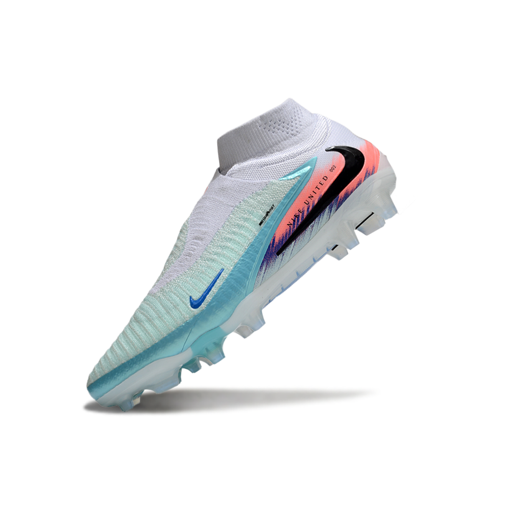 Chuteira Campo Nike Phantom GX 6 Elite FG Branco, Verde, Azul e Rosa