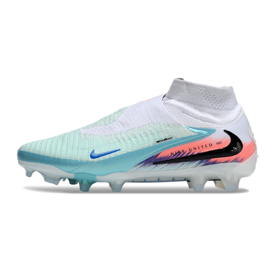 Chuteira Campo Nike Phantom GX 6 Elite FG Branco, Verde, Azul e Rosa
