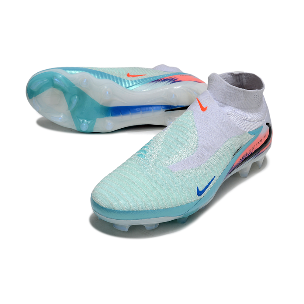 Chuteira Campo Nike Phantom GX 6 Elite FG Branco, Verde, Azul e Rosa
