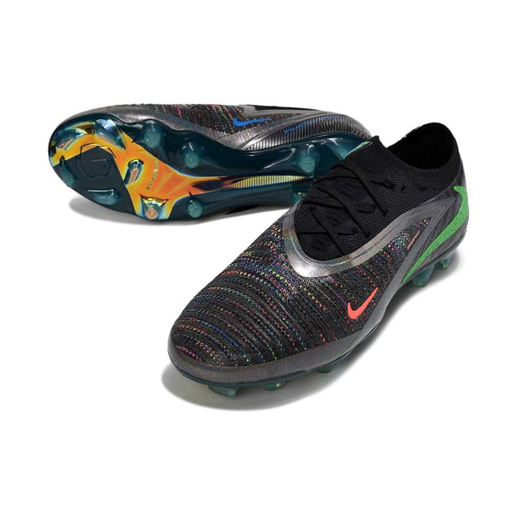 Chuteira Campo Nike Phantom GX 3 Elite FG  Preto, Verde e Laranja