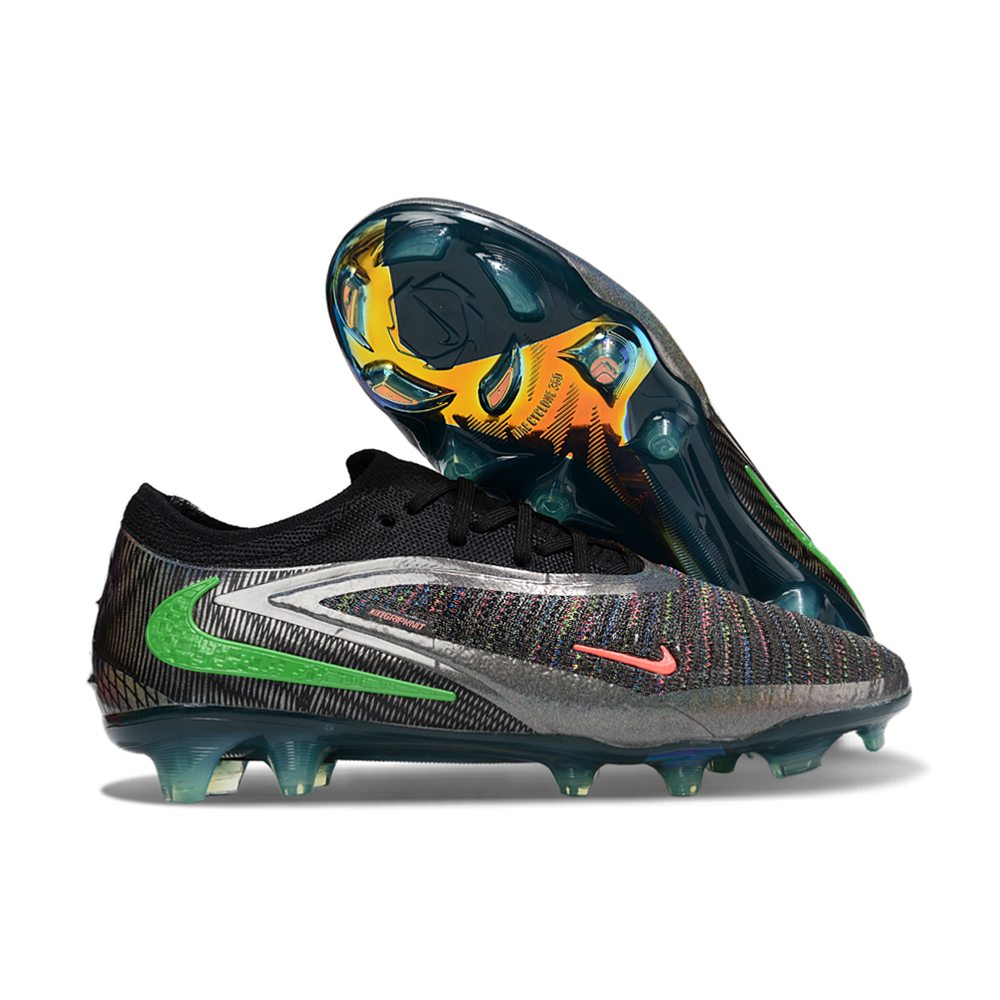 Chuteira Campo Nike Phantom GX 3 Elite FG  Preto, Verde e Laranja
