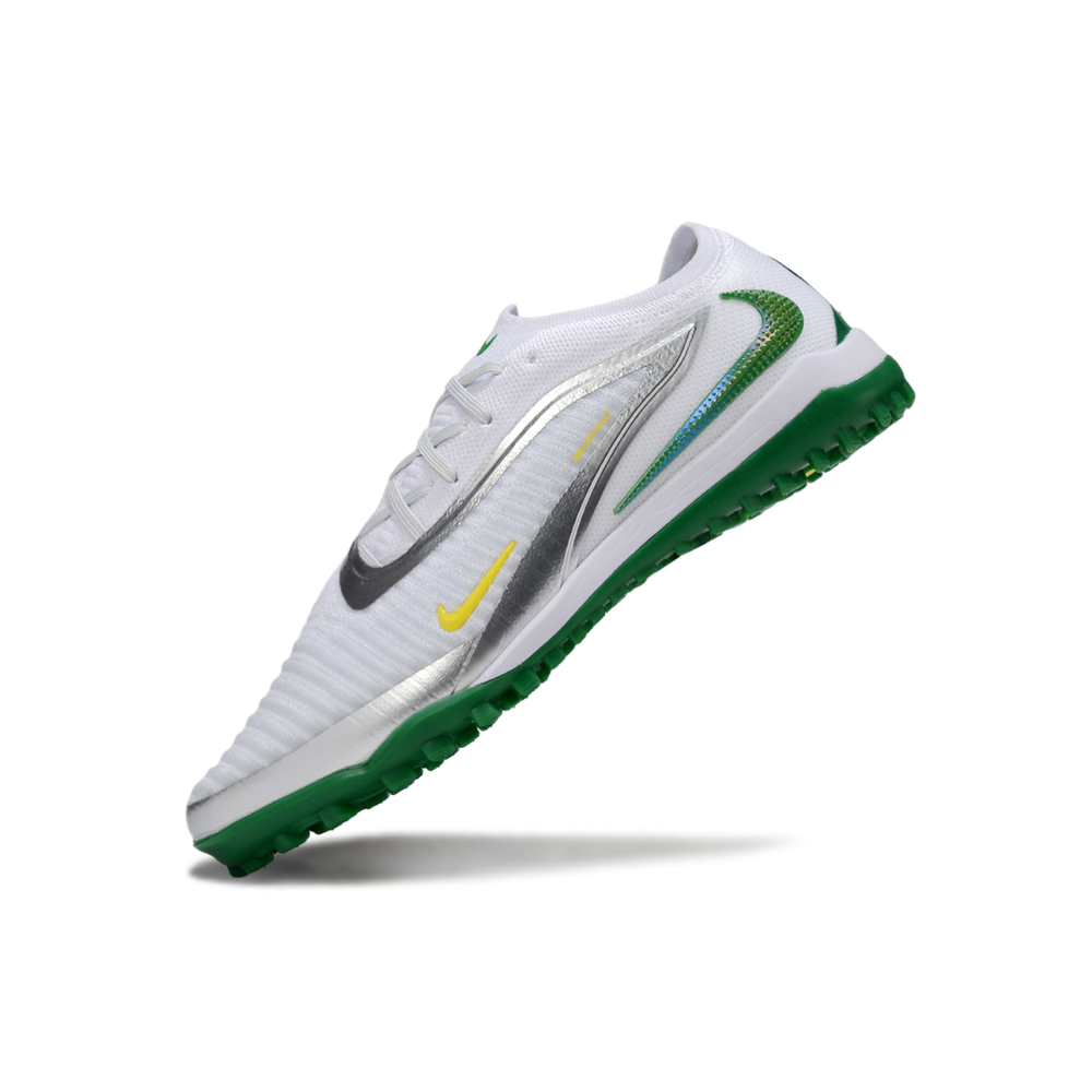 Chuteira Society Nike Phantom GX 6 Elite TF Branco, Verde e Amarelo