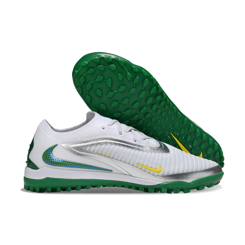 Chuteira Society Nike Phantom GX 6 Elite TF Branco, Verde e Amarelo