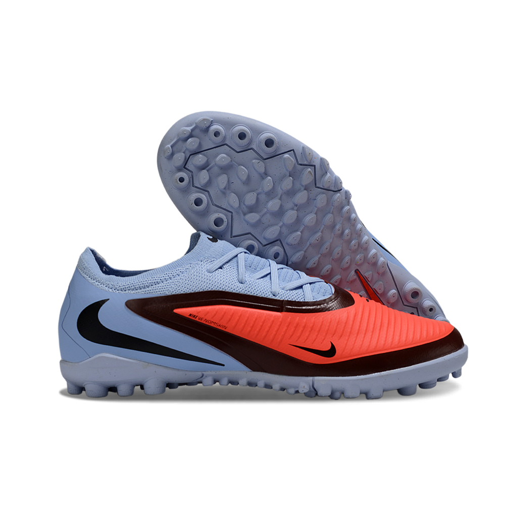 Chuteira Society Nike Phantom ReactX 6 Pro TF Azul e Laranja