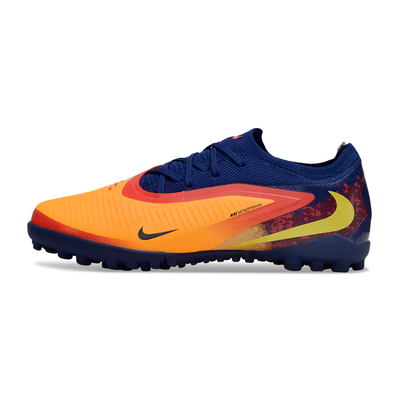 Chuteira Society Nike Phantom ReactX 6 Pro TF Azul e Laranja