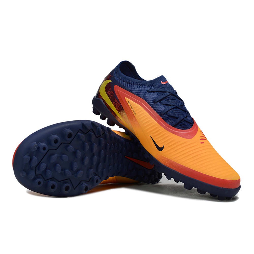 Chuteira Society Nike Phantom ReactX 6 Pro TF Azul e Laranja