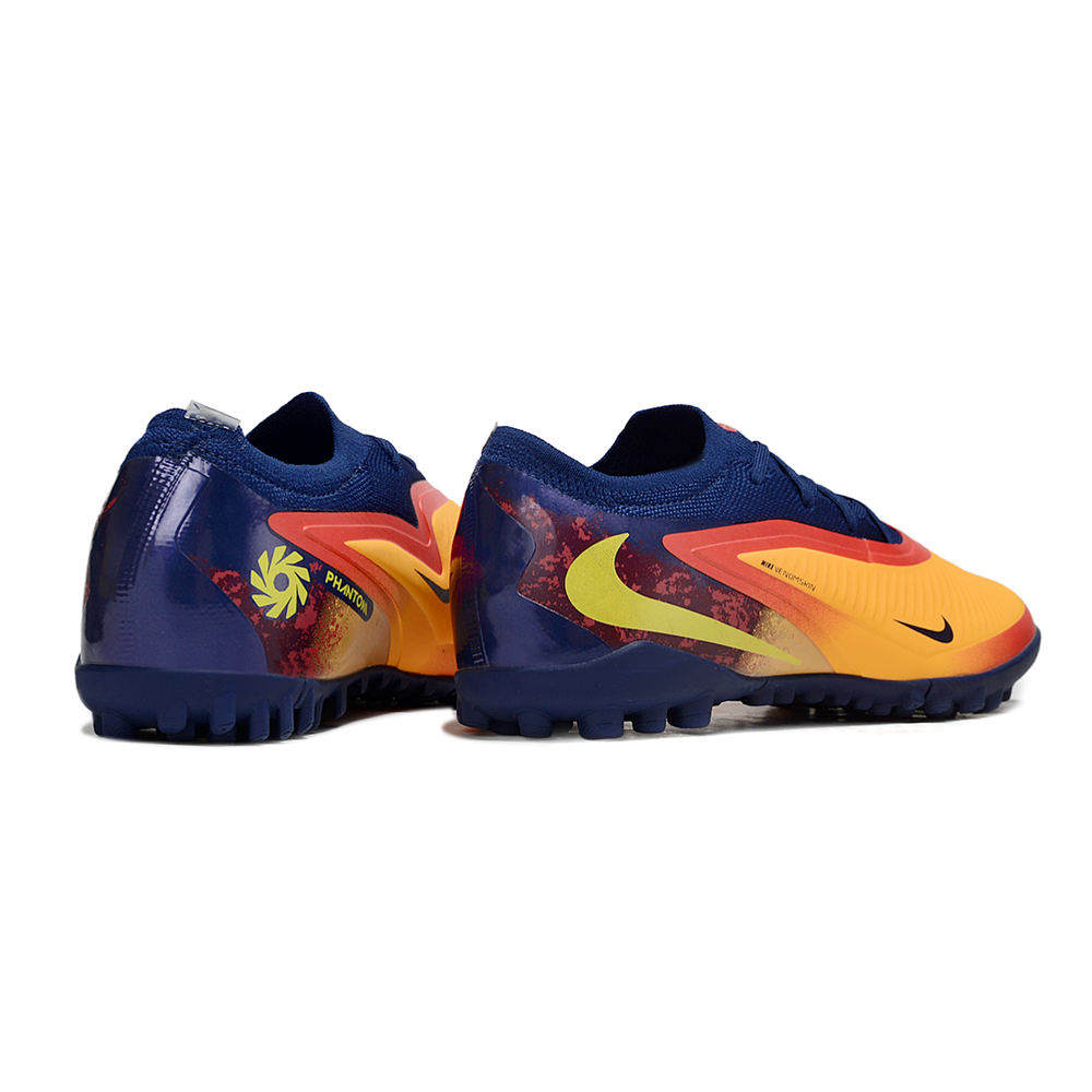Chuteira Society Nike Phantom ReactX 6 Pro TF Azul e Laranja