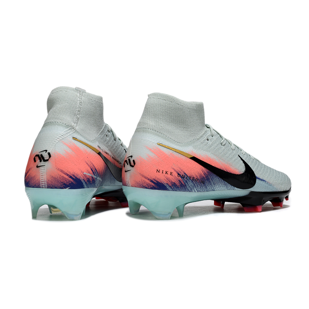 Chuteira Campo Nike Air Zoom Mercurial Superfly 10 Elite FG Azul, Rosa e Preto