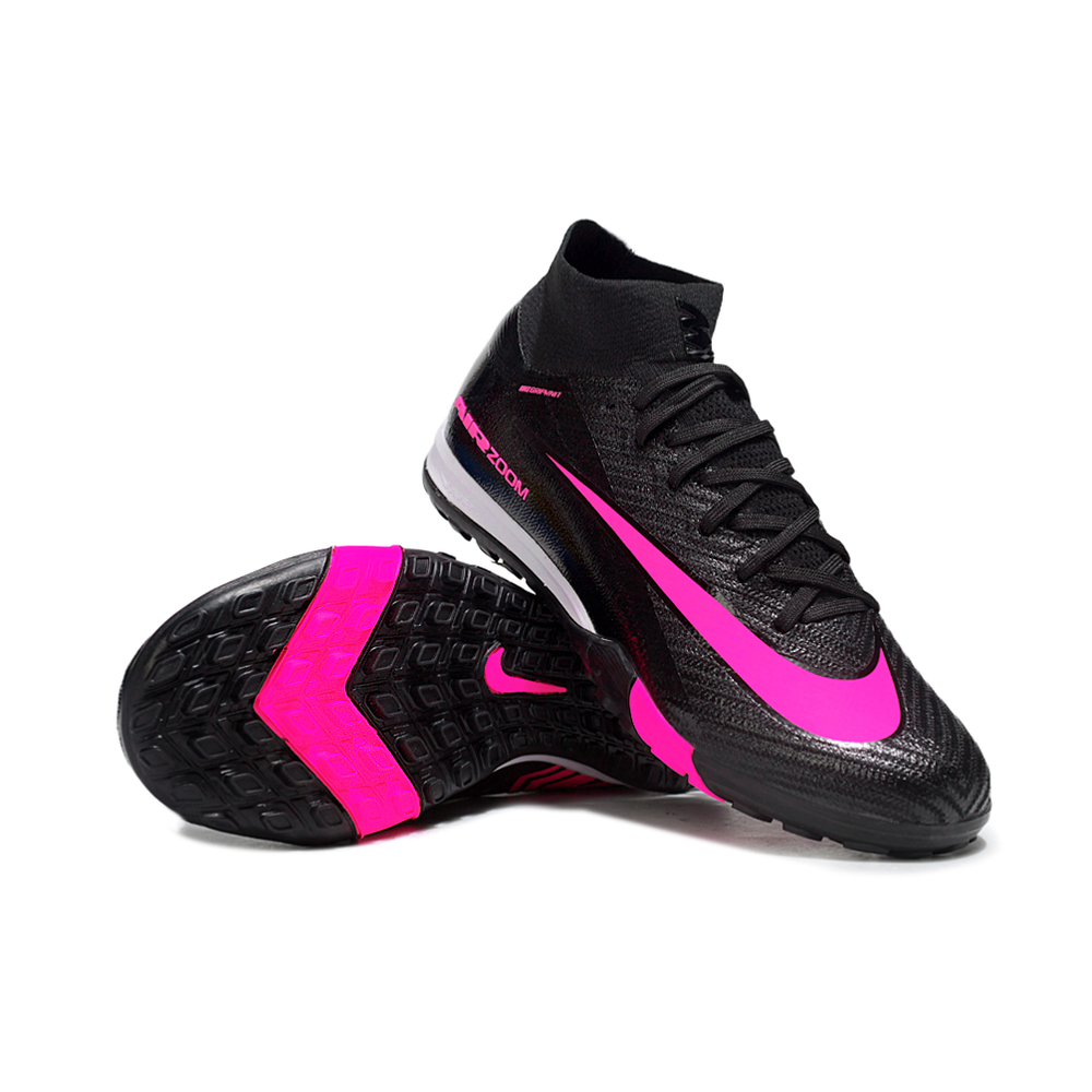 Chuteira Society Nike Air Zoom Mercurial Superfly 10 Elite TF Preto e Rosa