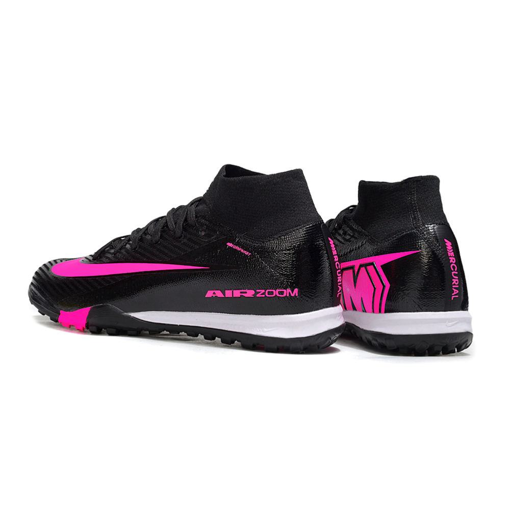 Chuteira Society Nike Air Zoom Mercurial Superfly 10 Elite TF Preto e Rosa
