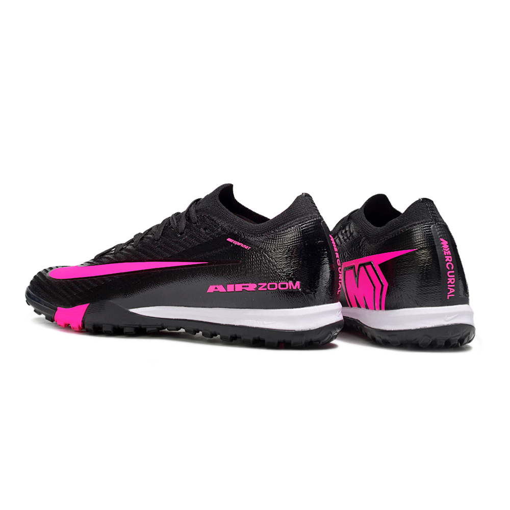 Chuteira Society Nike Air Zoom Mercurial Vapor 16 Elite TF Preto e Rosa