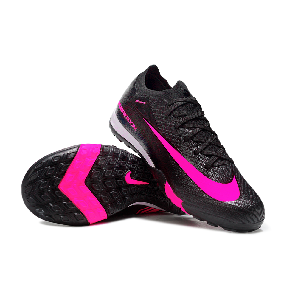 Chuteira Society Nike Air Zoom Mercurial Vapor 16 Elite TF Preto e Rosa