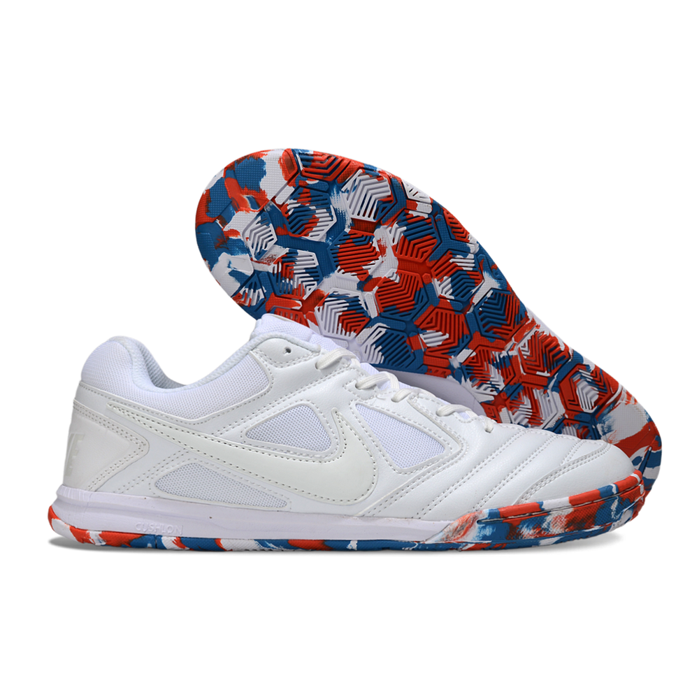 Chuteira Futsal Supreme x Nike SB Gato IC Branco, Vermelho e Azul