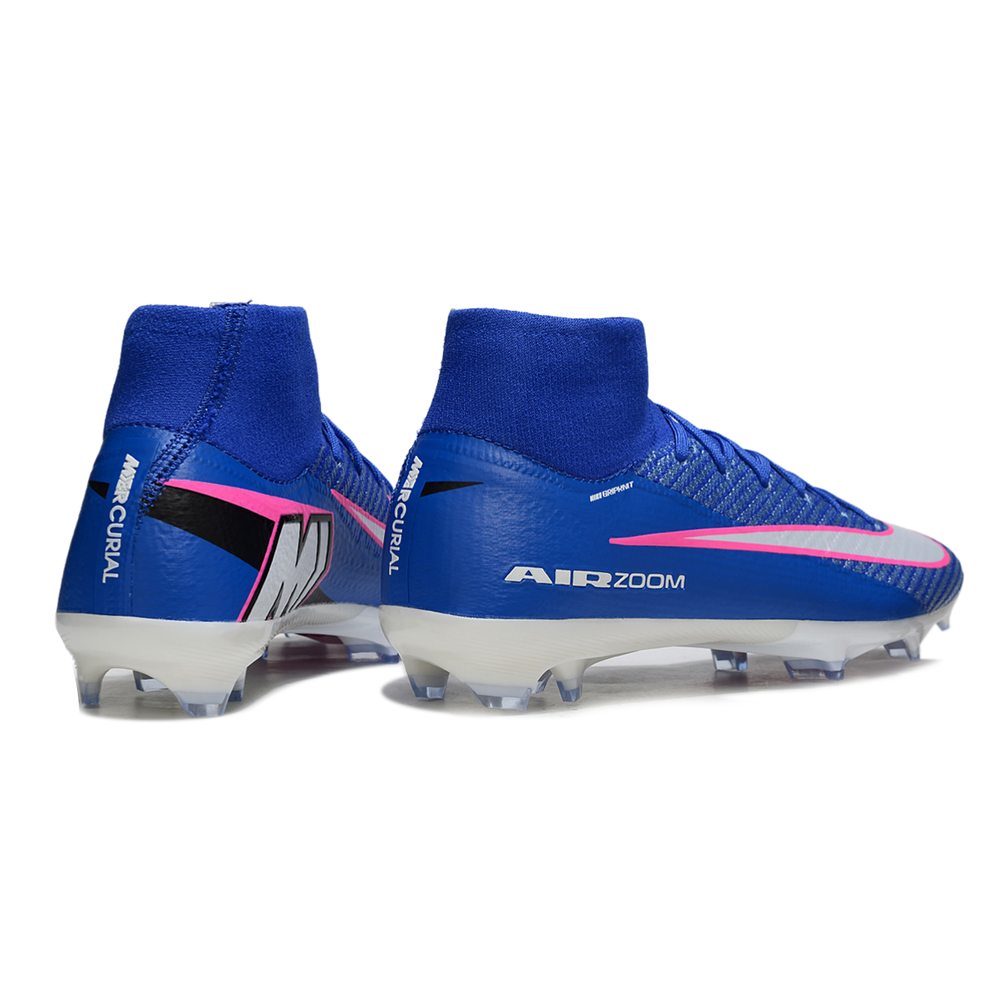 Chuteira Campo Nike Air Zoom Mercurial Superfly 10 Elite FG Azul e Rosa