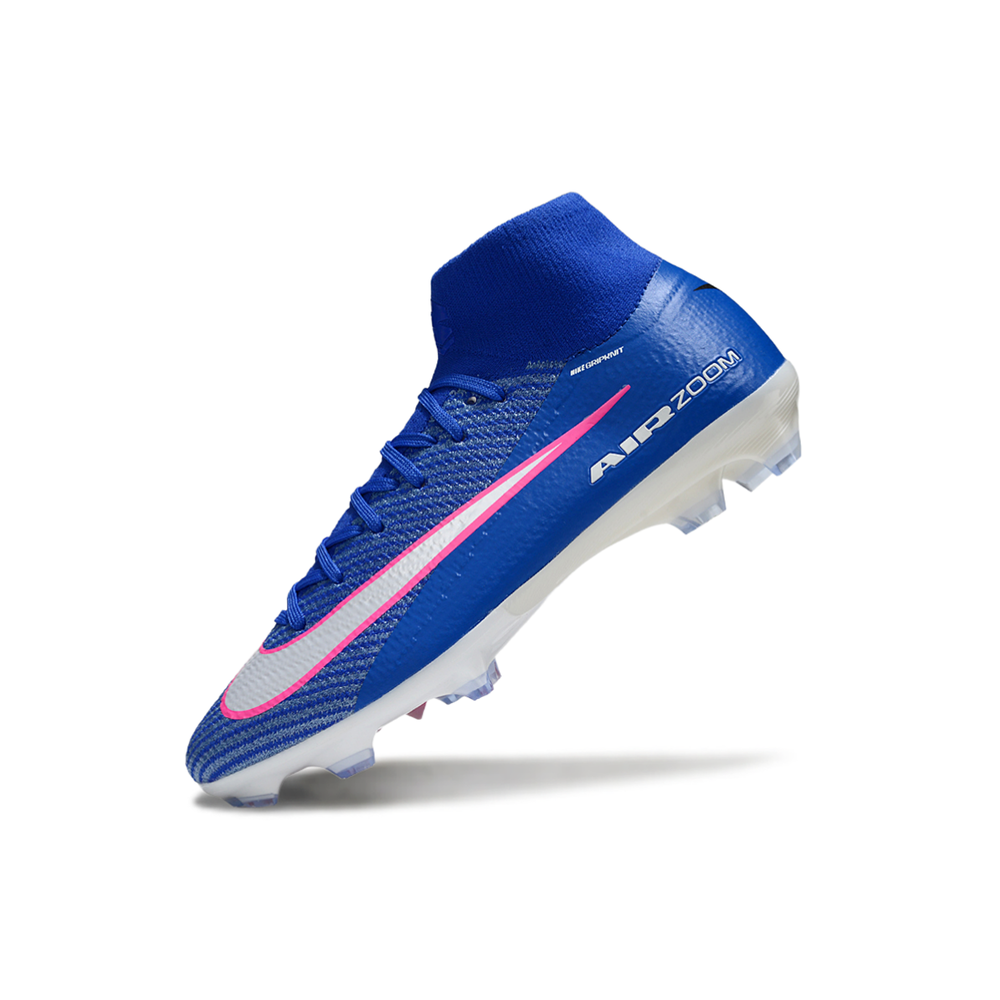 Chuteira Campo Nike Air Zoom Mercurial Superfly 10 Elite FG Azul e Rosa