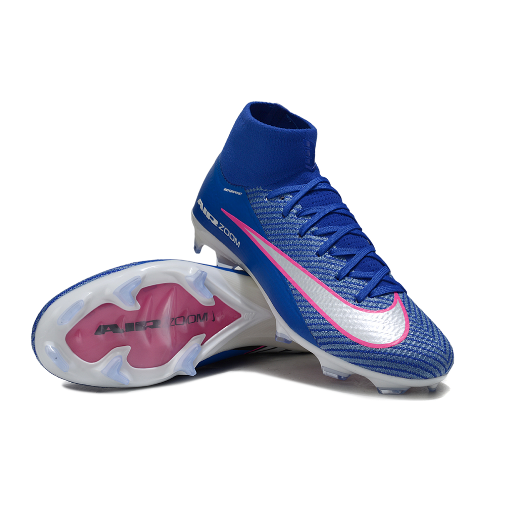 Chuteira Campo Nike Air Zoom Mercurial Superfly 10 Elite FG Azul e Rosa
