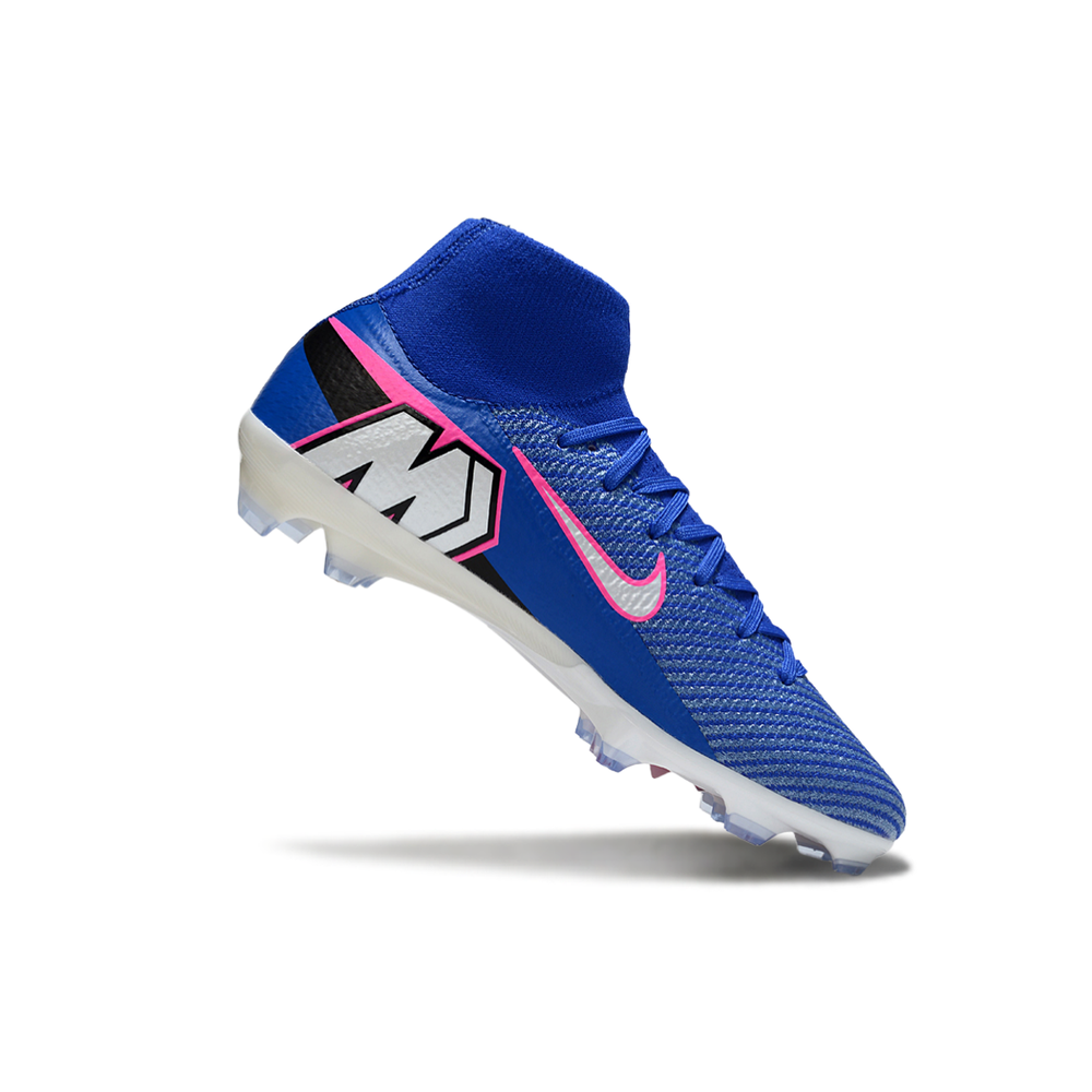 Chuteira Campo Nike Air Zoom Mercurial Superfly 10 Elite FG Azul e Rosa