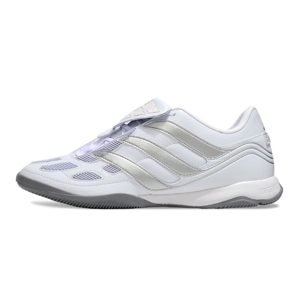 Chuteira Futsal Adidas Predator Precision IC Branco e Prata