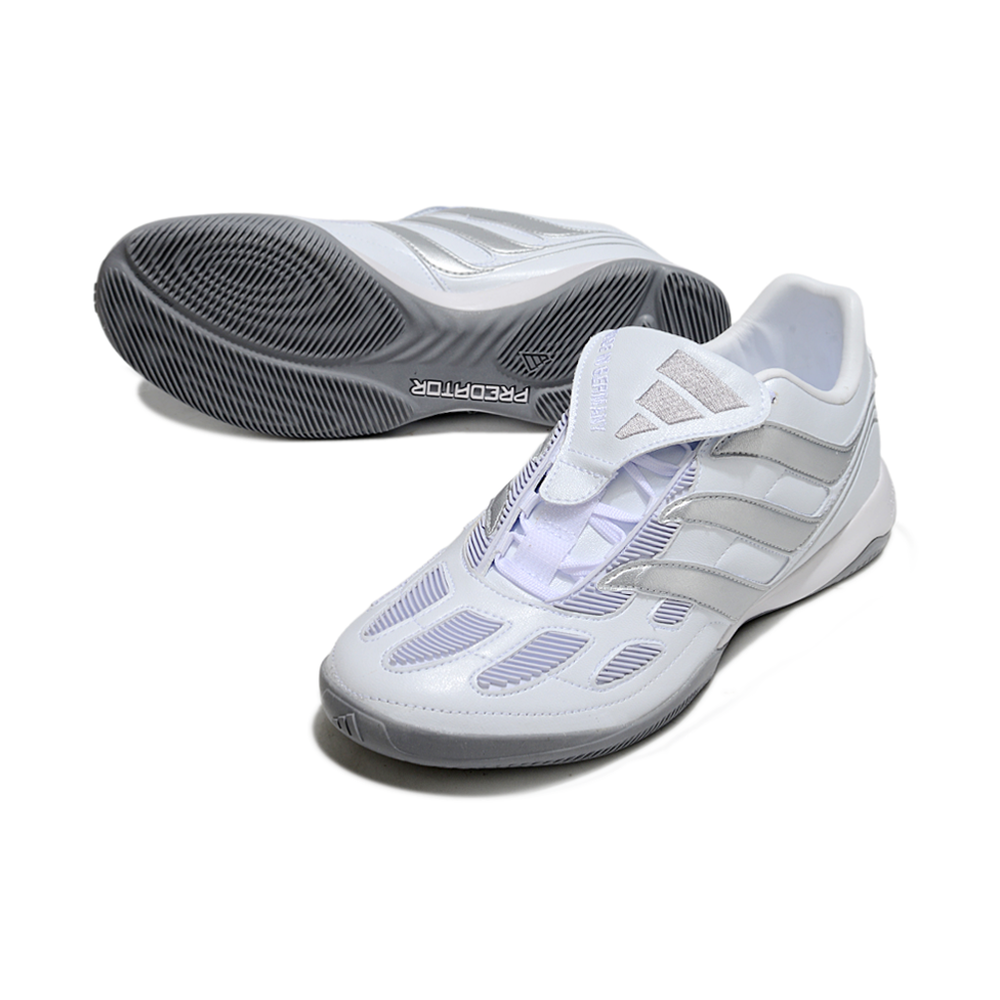 Chuteira Futsal Adidas Predator Precision IC Branco e Prata