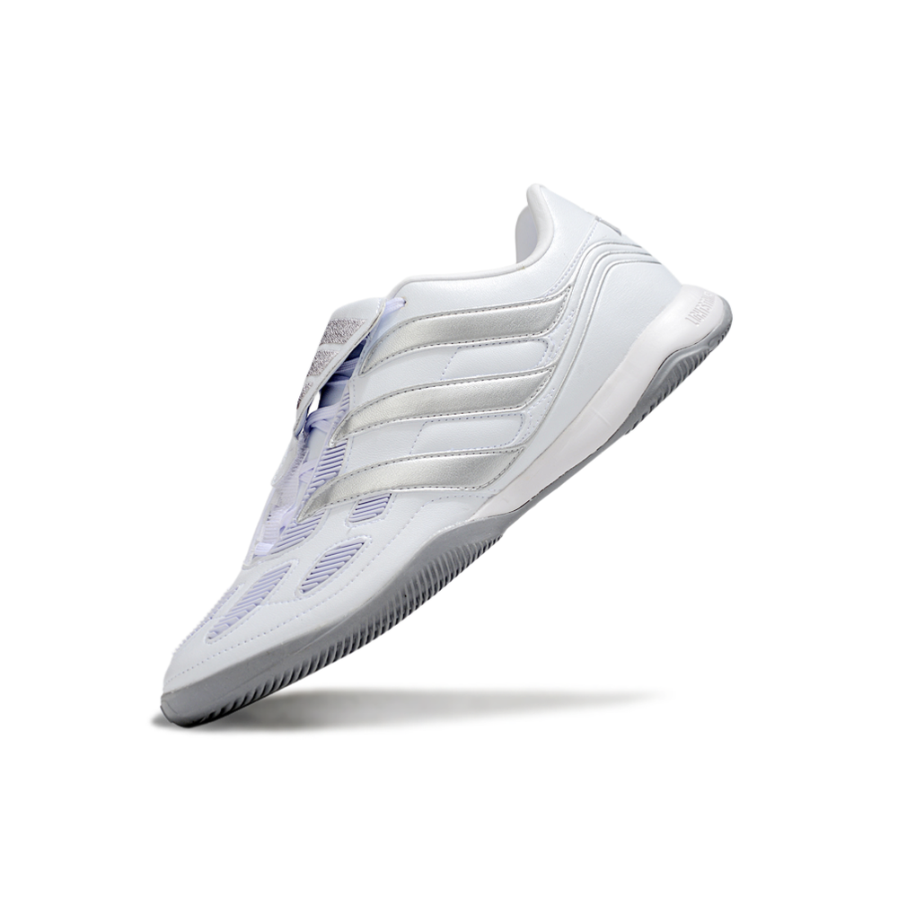 Chuteira Futsal Adidas Predator Precision IC Branco e Prata