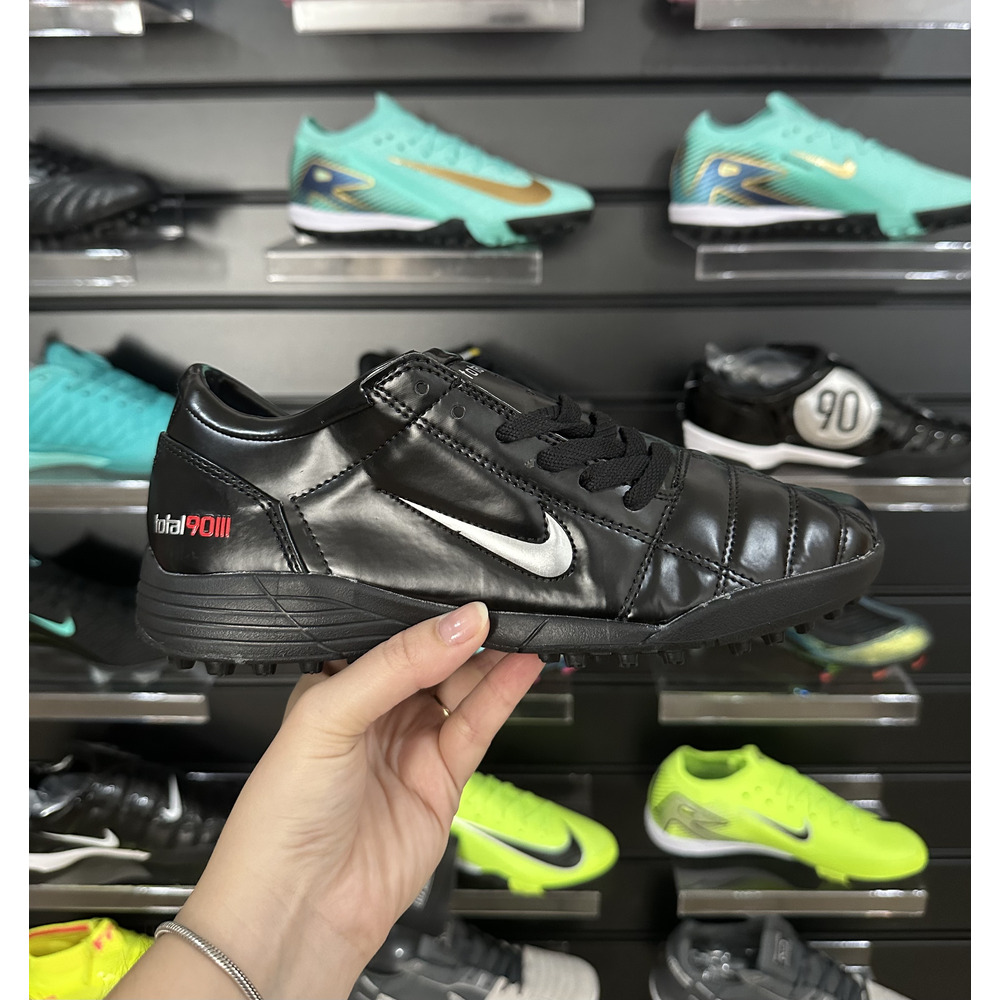 Chuteira Society Nike Total 90 TF Preta e Prata - Pronta Entrega