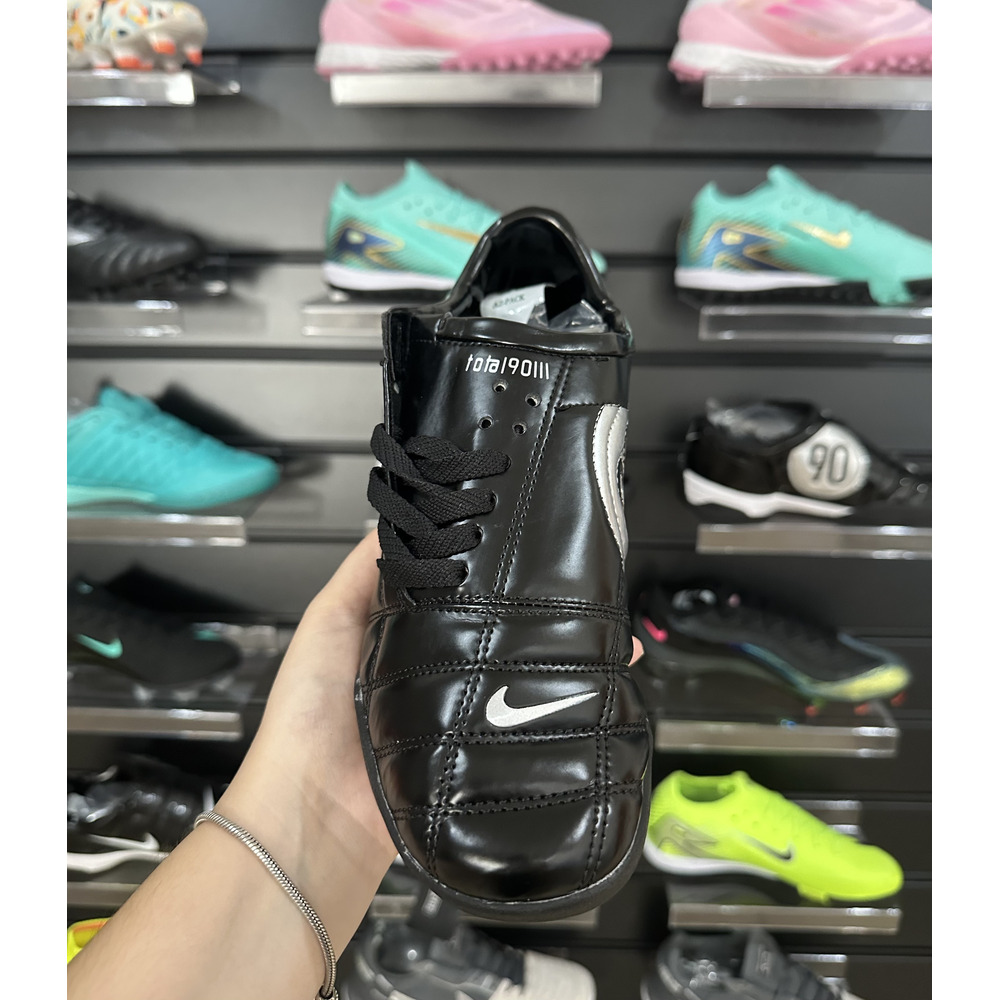 Chuteira Society Nike Total 90 TF Preta e Prata - Pronta Entrega