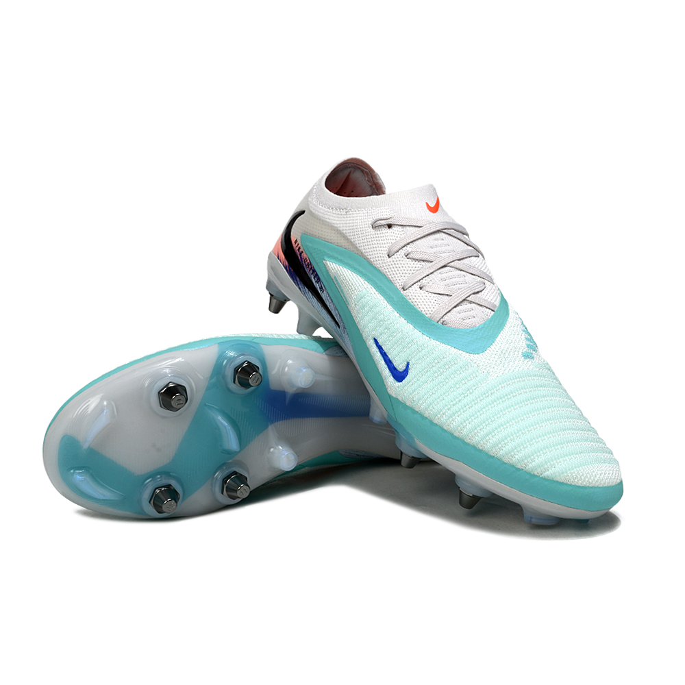 Chuteira Campo Nike Phantom GX 6 Elite Trava Mista Branco, Verde, Azul e Laranja