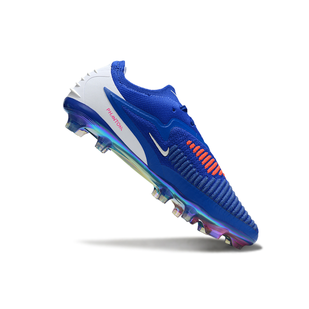 Chuteira Campo Nike Phantom GX 3 Elite FG Azul, Branco e Rosa