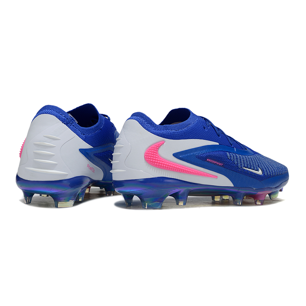 Chuteira Campo Nike Phantom GX 3 Elite FG Azul, Branco e Rosa