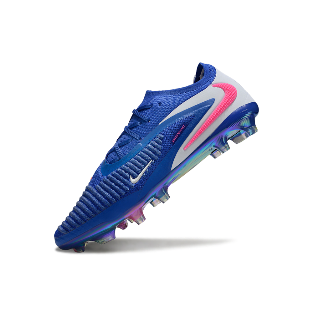 Chuteira Campo Nike Phantom GX 3 Elite FG Azul, Branco e Rosa