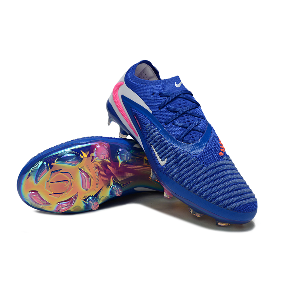 Chuteira Campo Nike Phantom GX 3 Elite FG Azul, Branco e Rosa