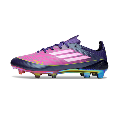 Chuteira Campo Adidas F50 FG Roxo, Rosa e Verde "Lamine Yamal"