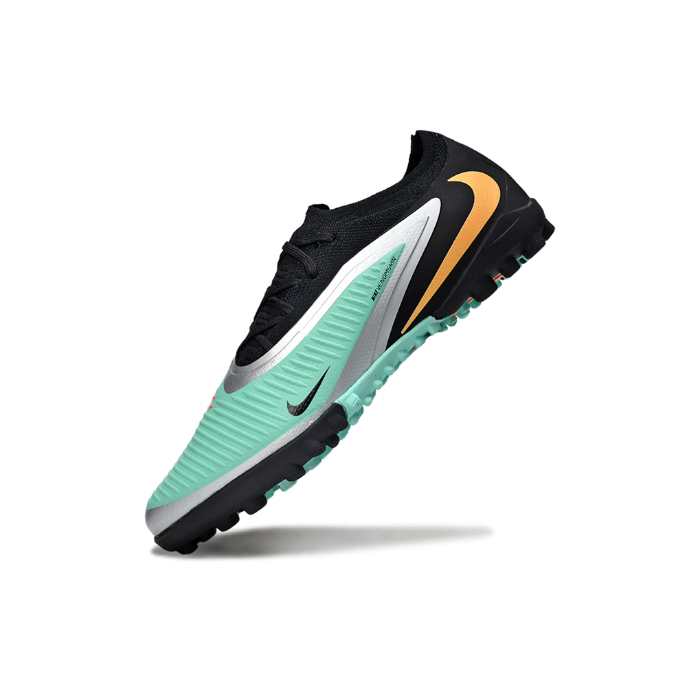 Chuteira Society Nike Phantom ReactX 6 Pro TF Verde, Preto e Laranja