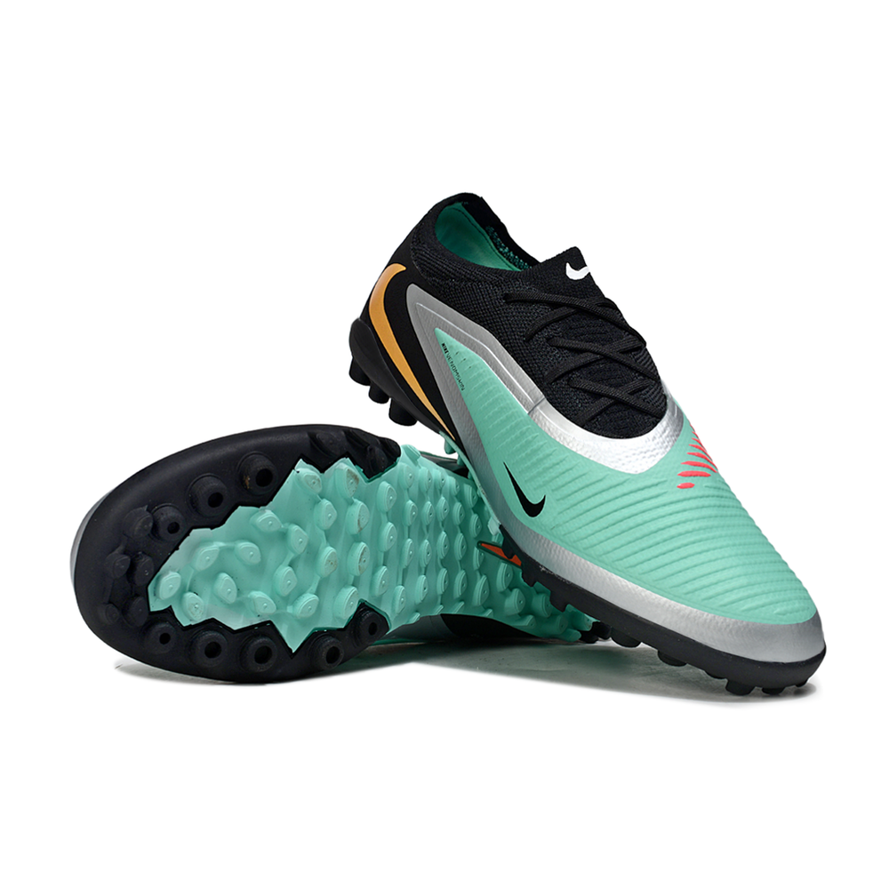 Chuteira Society Nike Phantom ReactX 6 Pro TF Verde, Preto e Laranja