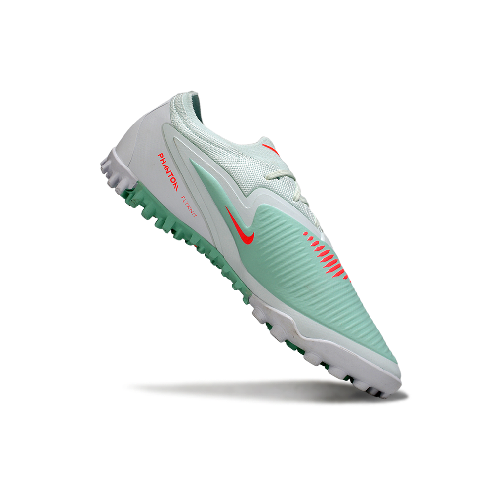 Chuteira Society Nike Phantom ReactX 6 Pro TF Verde e Laranja