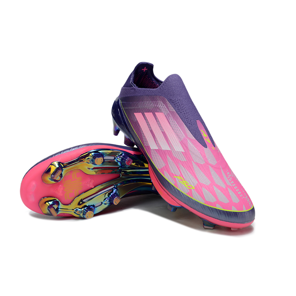 Chuteira Campo Adidas F50+ LL FG Roxo, Rosa e Verde "Lamine Yamal"