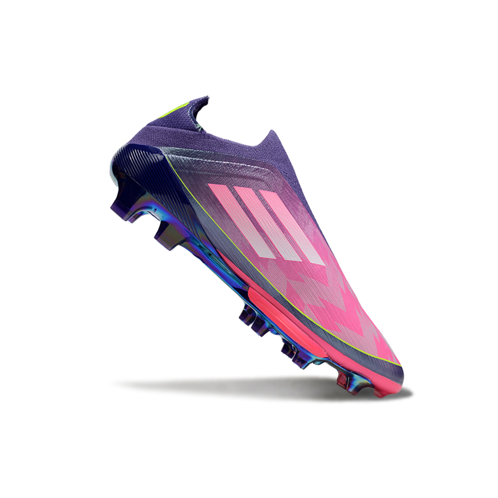 Chuteira Campo Adidas F50+ LL FG Roxo, Rosa e Verde "Lamine Yamal"
