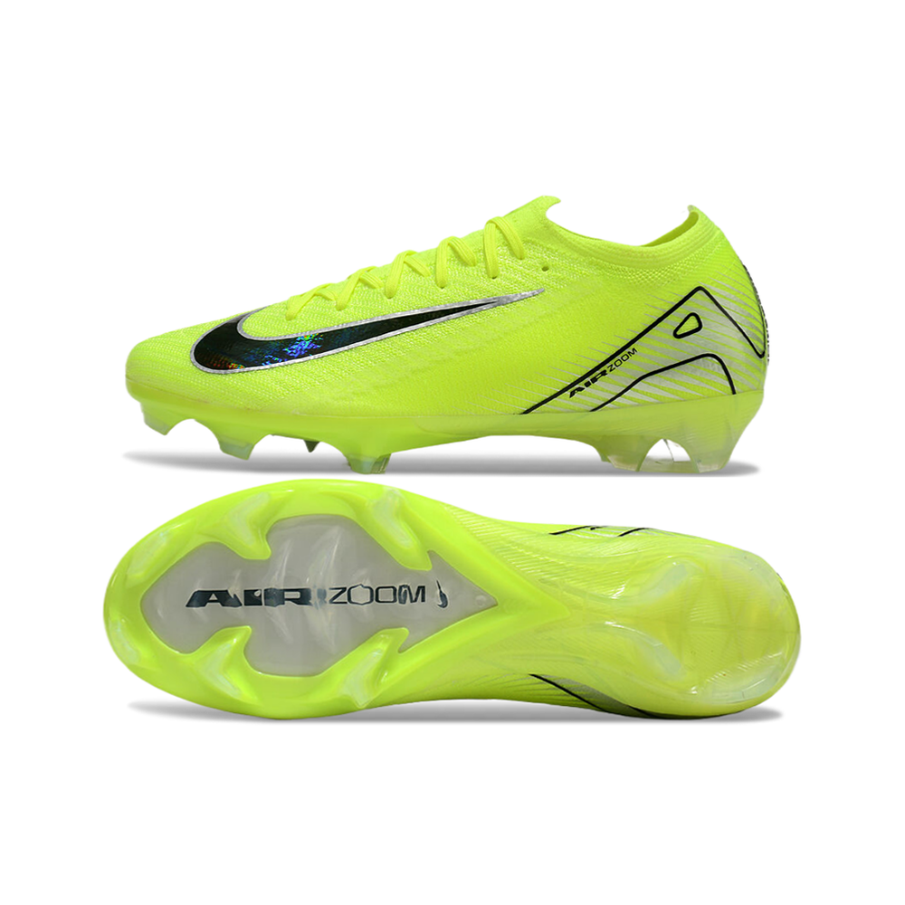 Chuteira Infantil Campo Nike Air Zoom Mercurial Vapor 16 Elite FG Verde e Preto