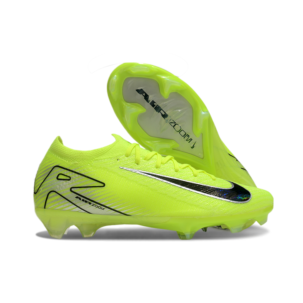 Chuteira Infantil Campo Nike Air Zoom Mercurial Vapor 16 Elite FG Verde e Preto