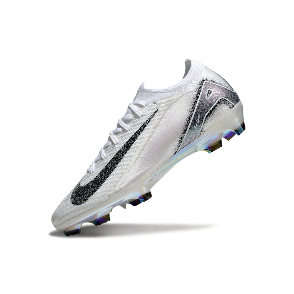 Chuteira Infantil Campo Nike Air Zoom Mercurial Vapor 16 Elite FG Branco e Preto