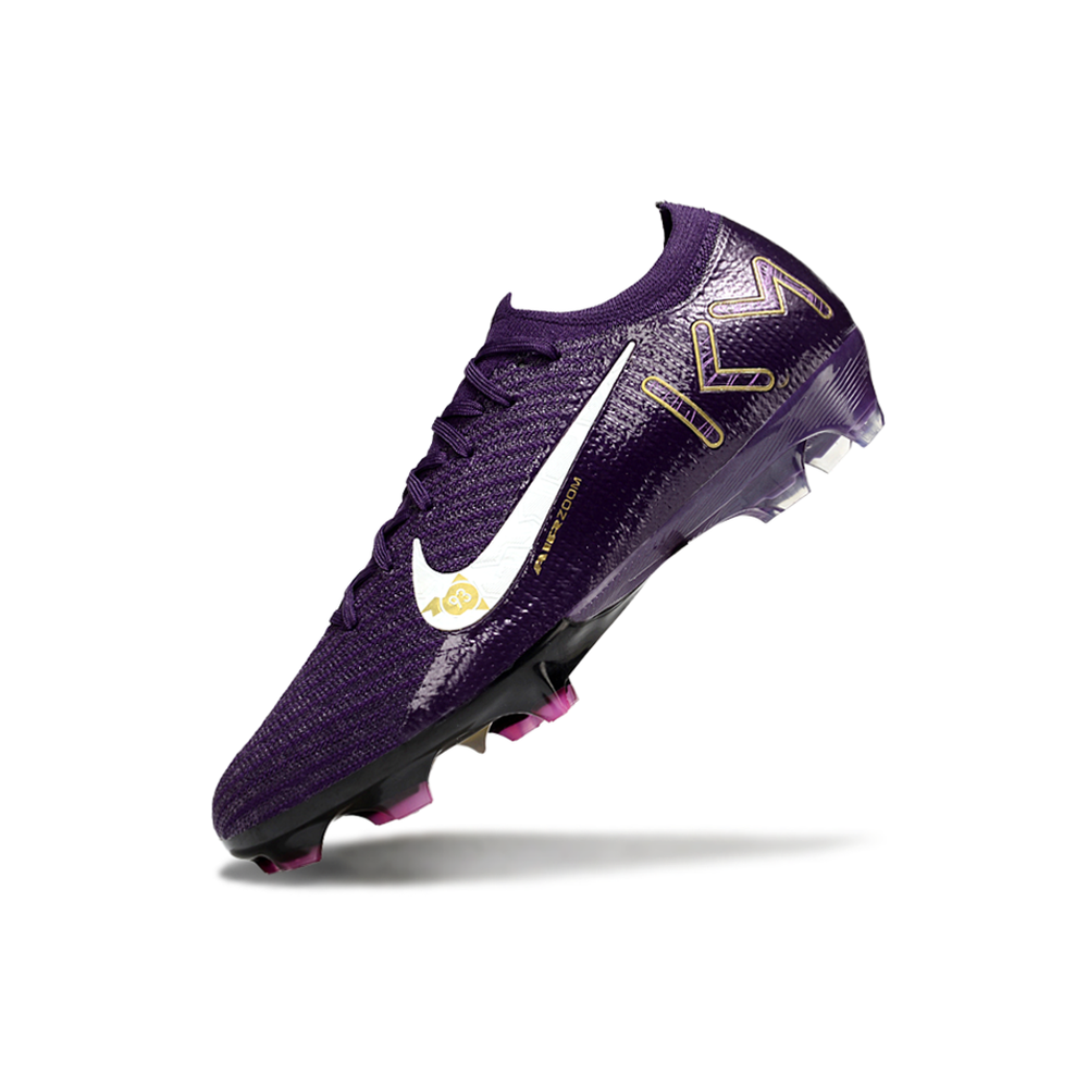 Chuteira Infantil Campo Nike Air Zoom Mercurial Vapor 16 Elite FG Roxo e Dourado