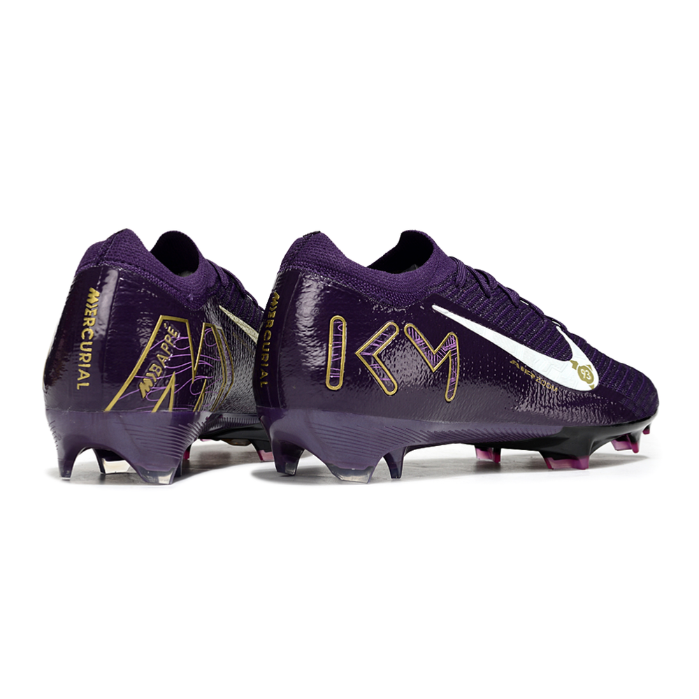 Chuteira Infantil Campo Nike Air Zoom Mercurial Vapor 16 Elite FG Roxo e Dourado