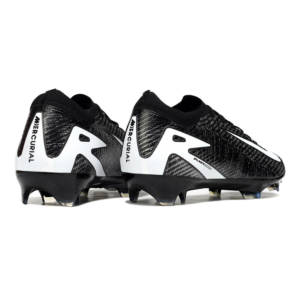 Chuteira Infantil Campo Nike Air Zoom Mercurial Vapor 16 Elite FG Preto e Branco