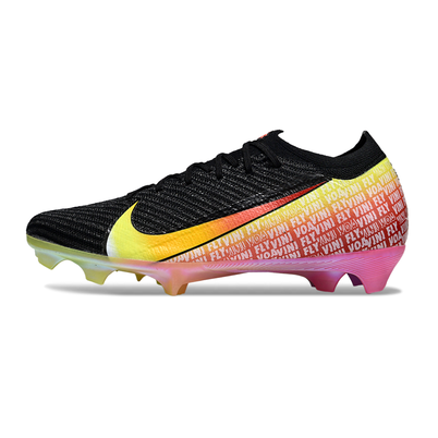 Chuteira Infantil Campo Nike Air Zoom Mercurial Vapor 16 Elite FG Preto e Colorido "Vini Jr"