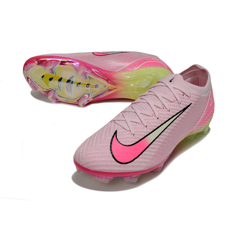 Chuteira Infantil Campo Nike Air Zoom Mercurial Vapor 16 Elite FG Rosa e Verde