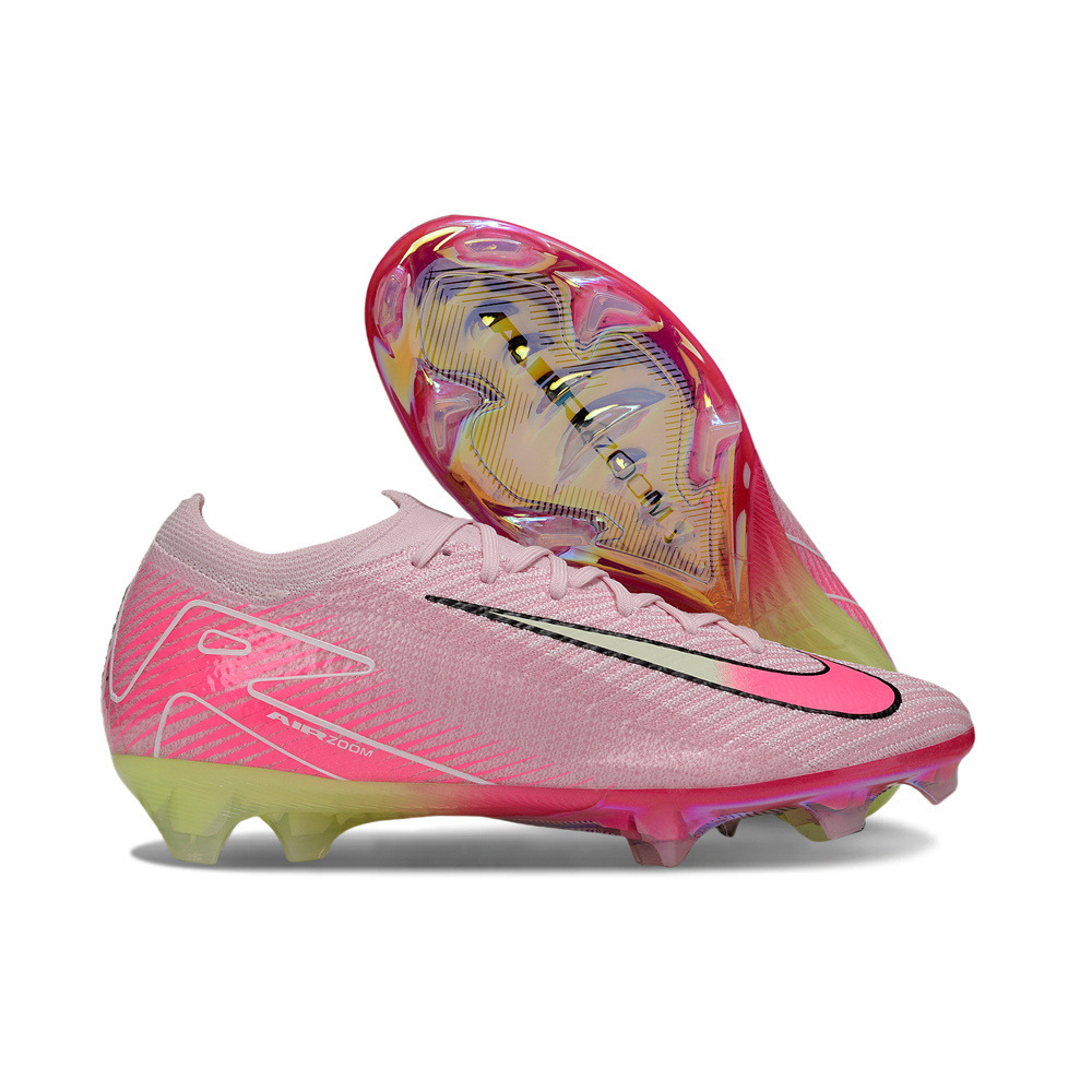 Chuteira Infantil Campo Nike Air Zoom Mercurial Vapor 16 Elite FG Rosa e Verde