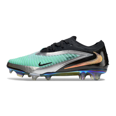 Chuteira Infantil Campo Nike Phantom GX 6 Elite FG Preto, Verde e Laranja