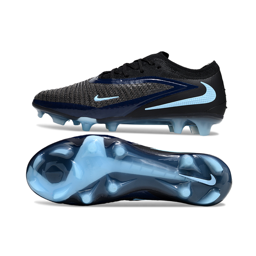 Chuteira Infantil Campo Nike Phantom GX 6 Elite FG Preto e Azul