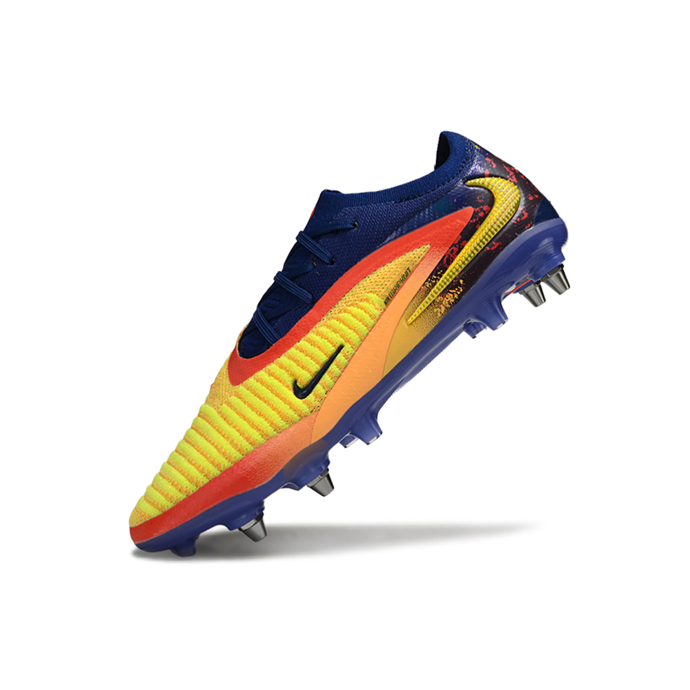 Chuteira Campo Nike Phantom GX 6 Elite Trava Mista Azul, Amarelo e Laranja