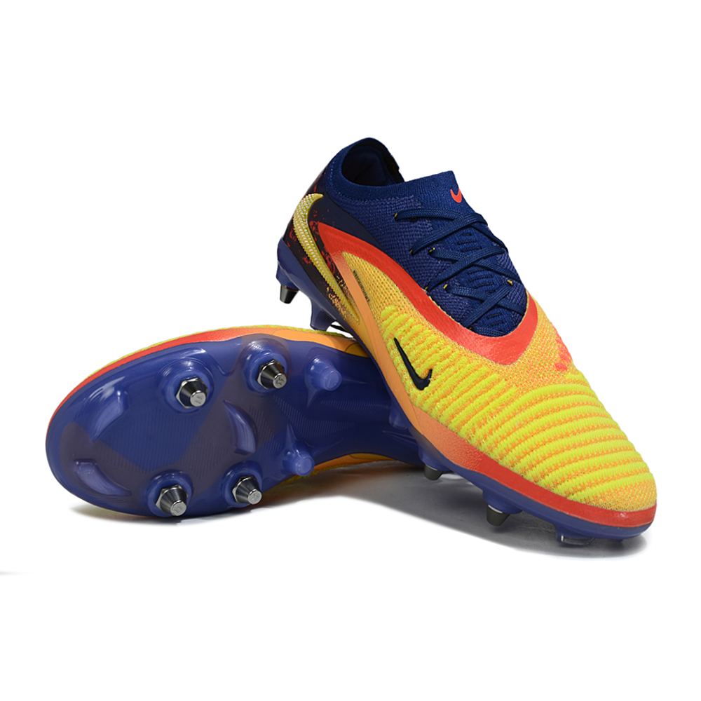 Chuteira Campo Nike Phantom GX 6 Elite Trava Mista Azul, Amarelo e Laranja